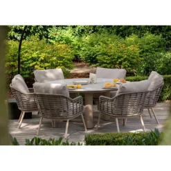 4-Seasons Outdoor Taste Donato low dining tuintafel Ø160 cm. - Latte Hot
