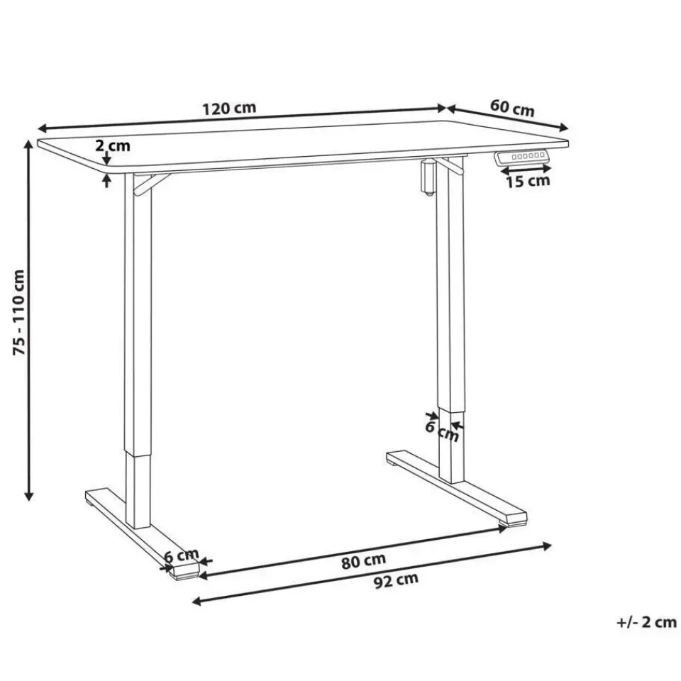 Beliani TAVARES - Elektrisch verstelbaar bureau - Wit - Vezelplaat Online