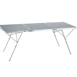 tectake - Aluminium campingtafel Jumbo met draaggreep 180x70x70cm, Zilver Outlet