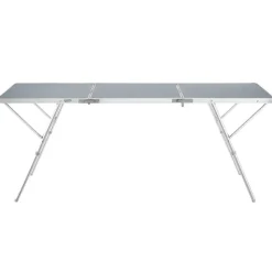 tectake - Aluminium campingtafel Jumbo met draaggreep 180x70x70cm, Zilver Outlet