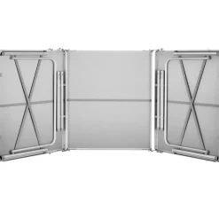 tectake - Aluminium campingtafel Jumbo met draaggreep 180x70x70cm, Zilver Outlet