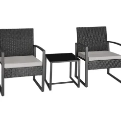 tectake - balkonset Granada - wicker - zwart Sale