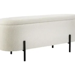 tectake - Bank met opbergruimte Lanja, gestoffeerd, bouclé-stof en opbergruimte Outlet