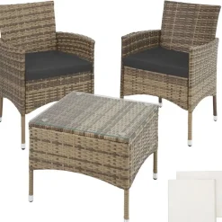 tectake - bistroset Luzern - wicker - natuurkleur New