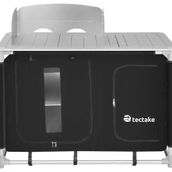 tectake - Campingkeuken 116x52x107cm, Zwart Outlet