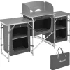 tectake - Campingkeuken 172x52x104cm, Grijs Sale