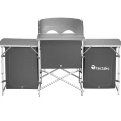 tectake - Campingkeuken 172x52x104cm, Grijs Sale