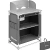 tectake - Campingkeuken 76x53,5x107cm, Grijs Sale