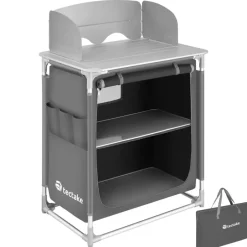 tectake - Campingkeuken 76x53,5x107cm, Grijs Sale