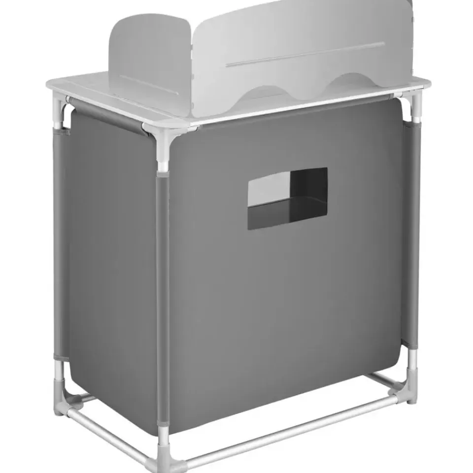 tectake - Campingkeuken 76x53,5x107cm, Grijs Sale