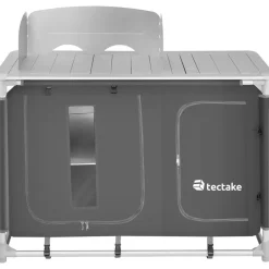 tectake - Campingkeuken 116x52x107cm, Grijs New