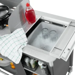 tectake - Campingkeuken 116x52x107cm, Grijs New