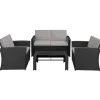 tectake - loungeset - wicker - zwart grijs Hot