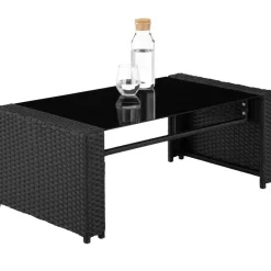 tectake - loungeset - wicker - zwart grijs Hot