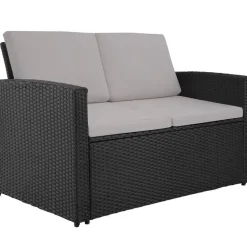tectake - loungeset - wicker - zwart grijs Hot