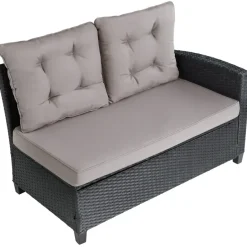 tectake - loungeset Catania - wicker - zwart New
