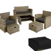 tectake - loungeset Modena - wicker - natuurkleur Best