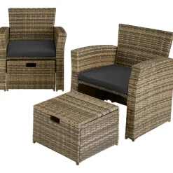 tectake - loungeset Modena - wicker - natuurkleur Best