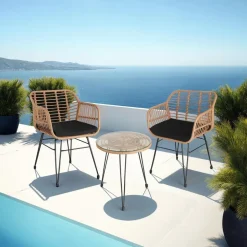 tectake - loungeset Molfetta - wicker - natuurkleur New