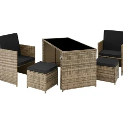 tectake - loungeset Palermo - wicker - natuurkleur Sale