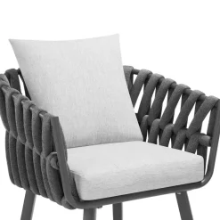 tectake - Stoel Lugano in rope-design met aluminium frame, Antraciet Online