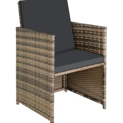 tectake - tuinset Bilbao - wicker met beschermhoes - natuurkleur Discount