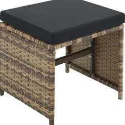 tectake - tuinset Bilbao - wicker met beschermhoes - natuurkleur Discount