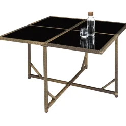 tectake - tuinset Bilbao - wicker met beschermhoes - natuurkleur Discount