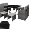 tectake - tuinset Bilbao - wicker - incl. beschermhoes - grijs Best
