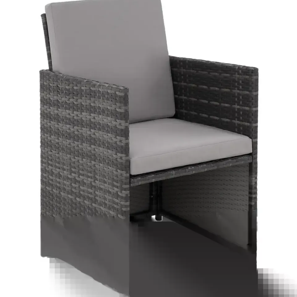 tectake - tuinset Bilbao - wicker - incl. beschermhoes - grijs Best