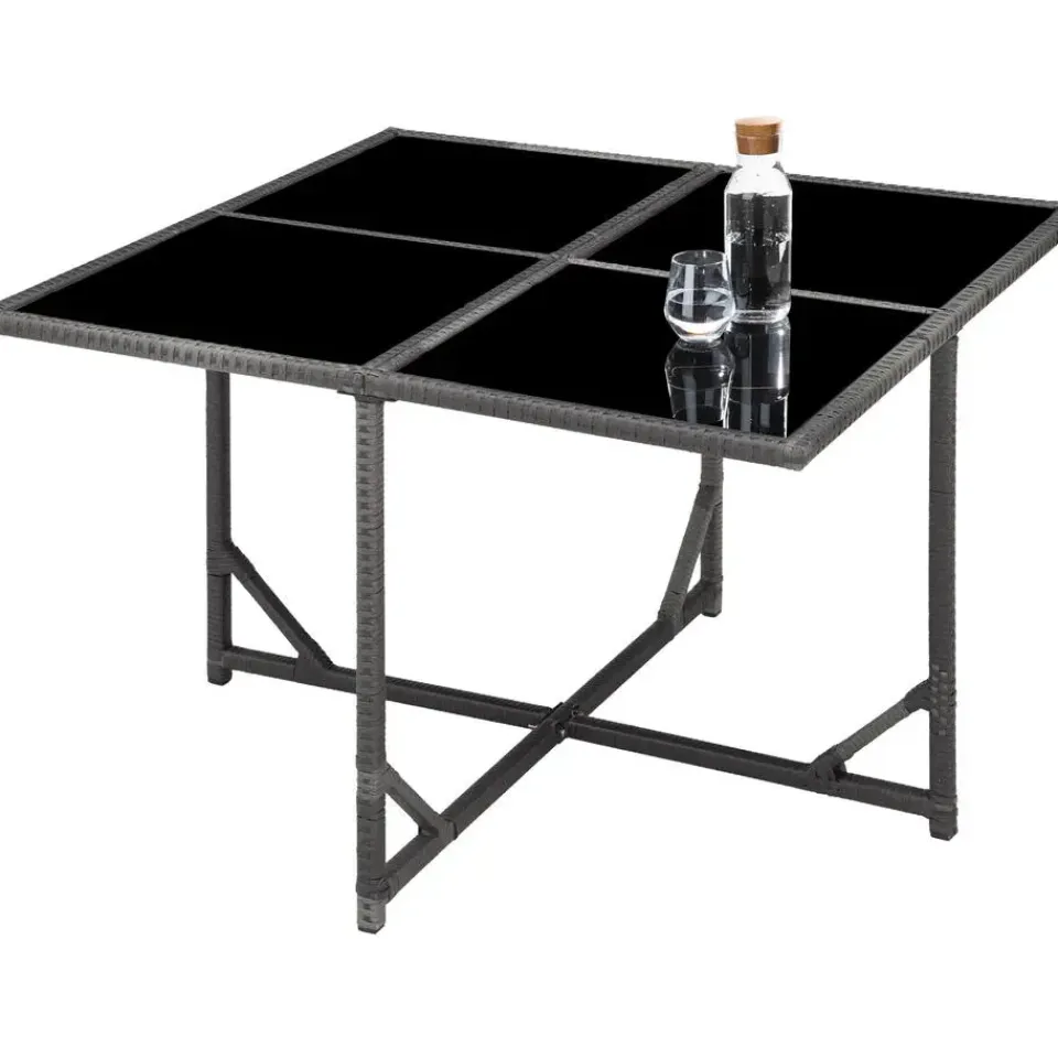 tectake - tuinset Bilbao - wicker - incl. beschermhoes - grijs Best