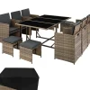 tectake - tuinset Malaga - wicker - natuurkleur Discount