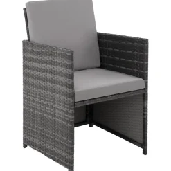 tectake - tuinset Malaga - wicker - grijs Discount