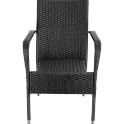 tectake 2 tuinstoelen - Wickerstoel Girona, stapelbaar, draagkracht 120 kg Clearance