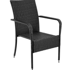 tectake 2 tuinstoelen - Wickerstoel Girona, stapelbaar, draagkracht 120 kg Clearance