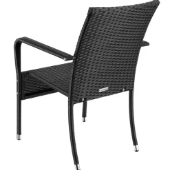 tectake 2 tuinstoelen - Wickerstoel Girona, stapelbaar, draagkracht 120 kg Clearance