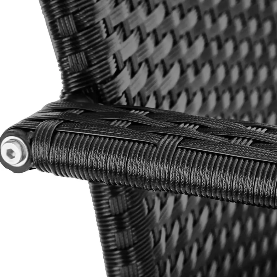 tectake 2 tuinstoelen - Wickerstoel Girona, stapelbaar, draagkracht 120 kg Clearance