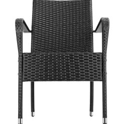 tectake 2 tuinstoelen - Wickerstoel Girona, stapelbaar, draagkracht 120 kg Clearance