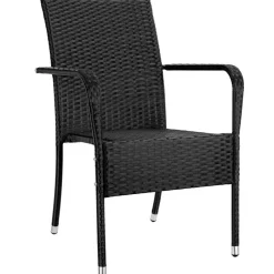 tectake 2 tuinstoelen - Wickerstoel Girona, stapelbaar, draagkracht 120 kg Clearance