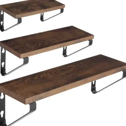 tectake 3 wandplanken Cowell, Industrieel Hout Donker, Rustiek Online