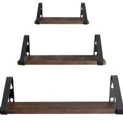 tectake 3 wandplanken Cowell, Industrieel Hout Donker, Rustiek Online