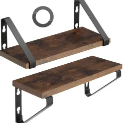 tectake 3 wandplanken Cowell, Industrieel Hout Donker, Rustiek Online