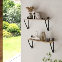 tectake 2 wandplanken Irvine, Industrieel Licht Hout, Eiken Sonoma Online