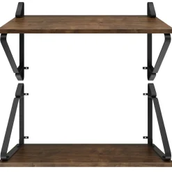 tectake 2 wandplanken Irvine, Industrieel Hout Donker, Rustiek Discount