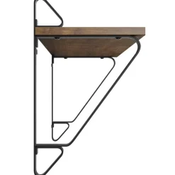 tectake 2 wandplanken Irvine, Industrieel Hout Donker, Rustiek Discount