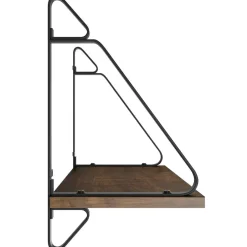 tectake 2 wandplanken Irvine, Industrieel Hout Donker, Rustiek Discount