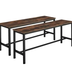 tectake 2 Zitbanken Fairfield, Industrieel Hout Donker, Rustiek New