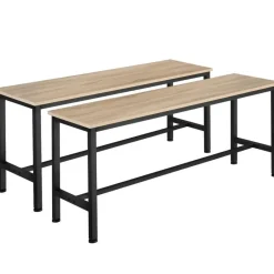 tectake 2 Zitbanken Fairfield, Industrieel Licht Hout, Eiken Sonoma Online