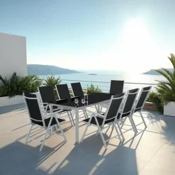 tectake Aluminium tuinset 8+1 - Zilver Best