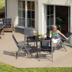 tectake Aluminium tuinset 4+1 - Zilver Clearance